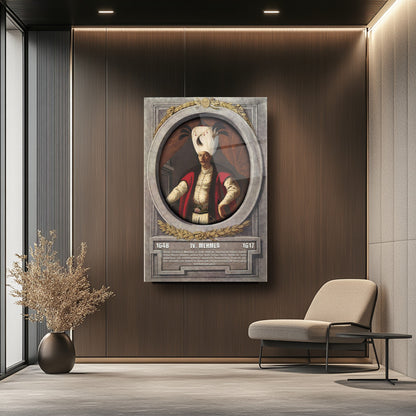 Osmanlı Padişahı 4. Mehmed Cam Tablo