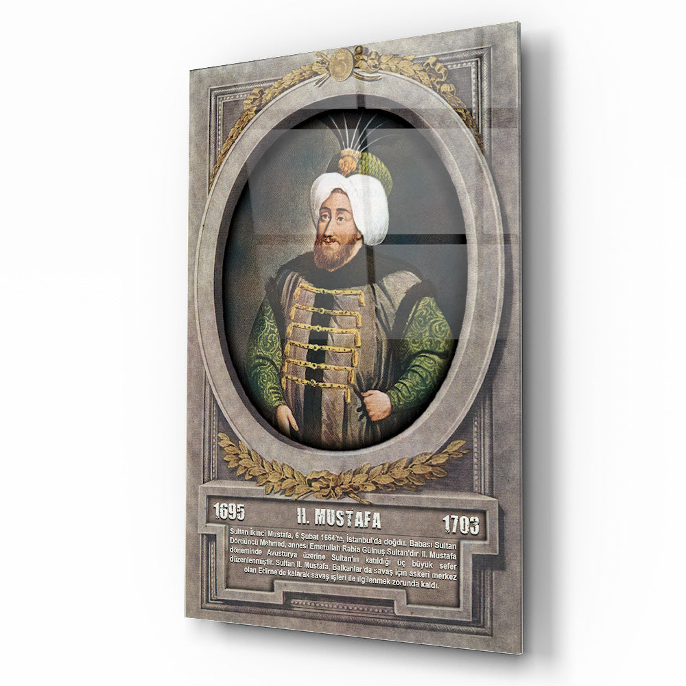 Osmanlı Padişahı 2. Mustafa Cam Tablo