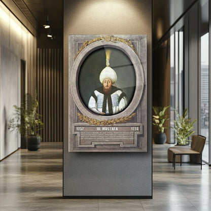 Osmanlı Padişahı 3. Mustafa Cam Tablo