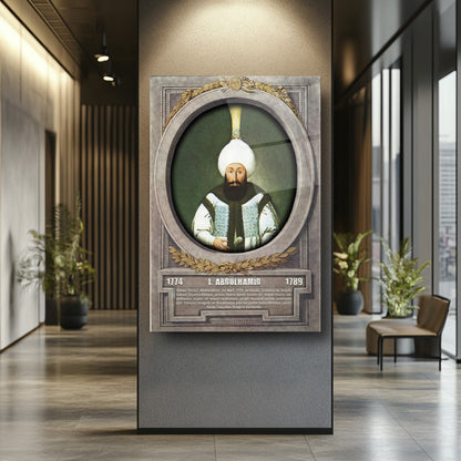 Osmanlı Padişahı 1. Abdülhamid Cam Tablo