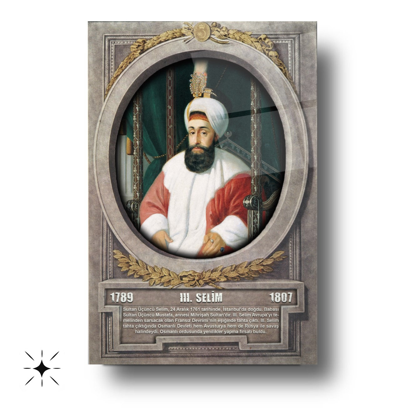 Osmanlı Padişahı 3. Selim Cam Tablo
