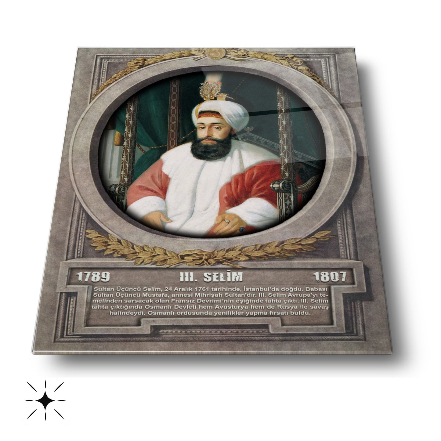Osmanlı Padişahı 3. Selim Cam Tablo