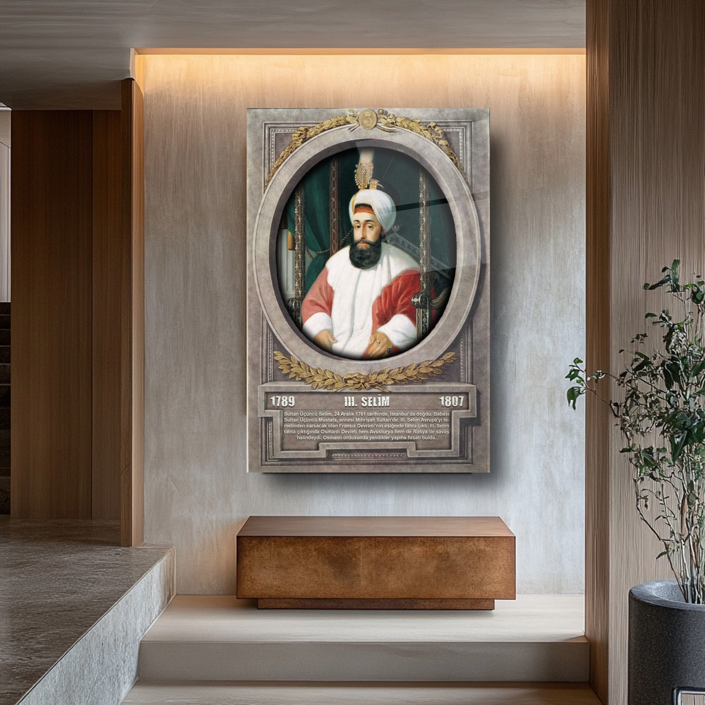 Osmanlı Padişahı 3. Selim Cam Tablo