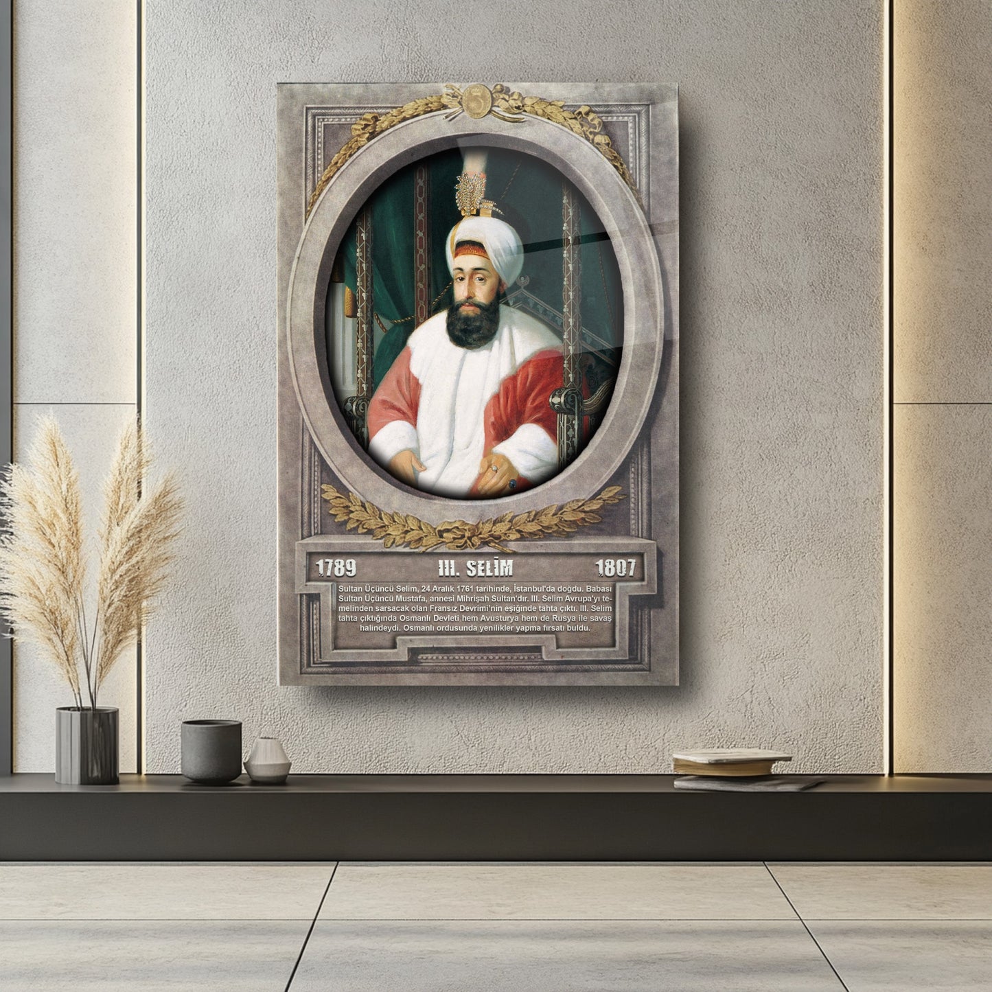 Osmanlı Padişahı 3. Selim Cam Tablo