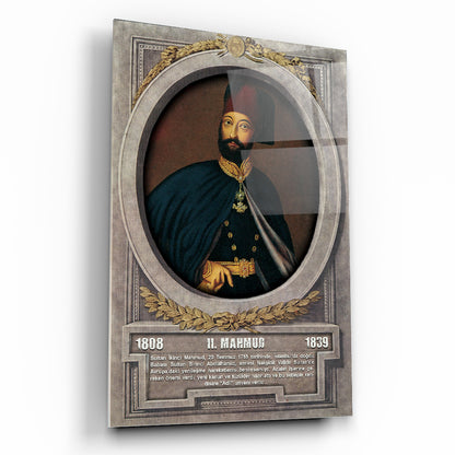 Osmanlı Padişahı 2. Mahmut Cam Tablo