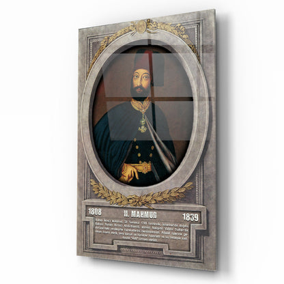 Osmanlı Padişahı 2. Mahmut Cam Tablo