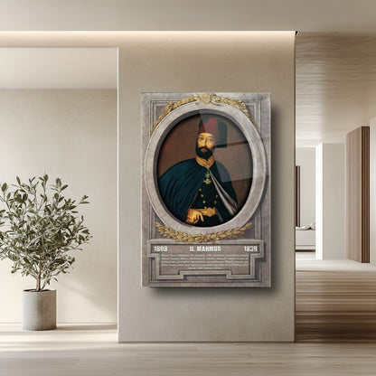 Osmanlı Padişahı 2. Mahmut Cam Tablo