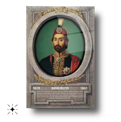 Osmanlı Padişahı Abdülmecid Cam Tablo