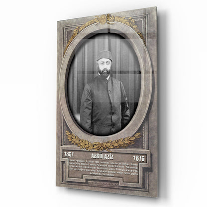 Osmanlı Padişahı Abdülaziz Cam Tablo