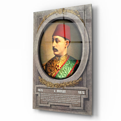 Osmanlı Padişahı 5. Murad Cam Tablo