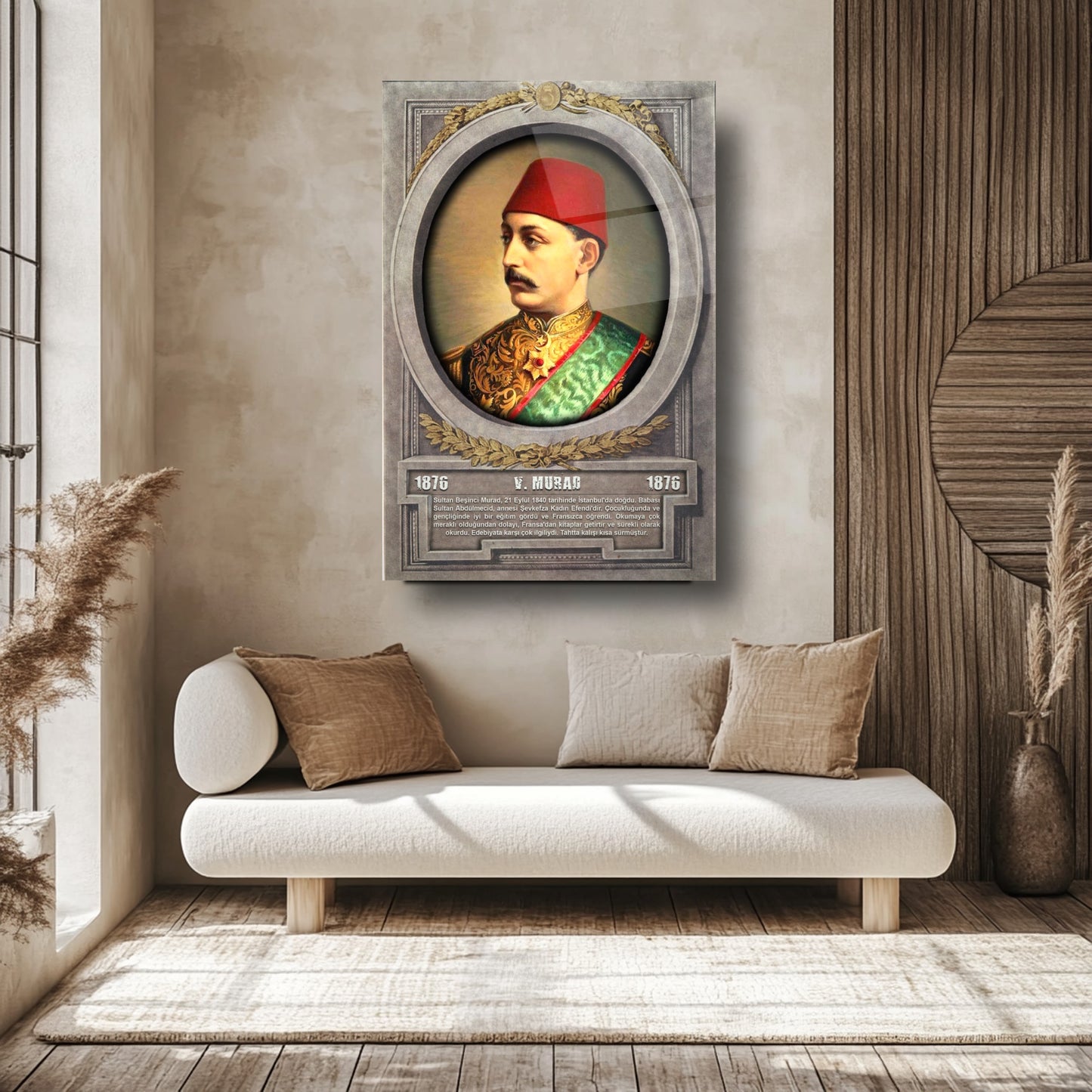 Osmanlı Padişahı 5. Murad Cam Tablo