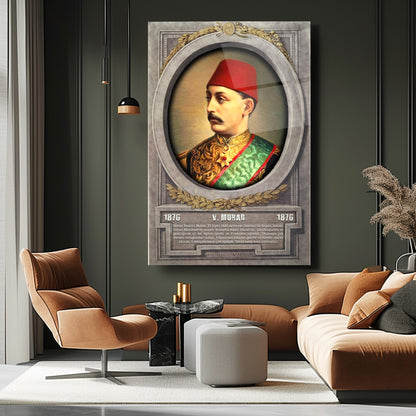 Osmanlı Padişahı 5. Murad Cam Tablo