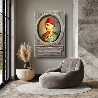 Osmanlı Padişahı 5. Murad Cam Tablo