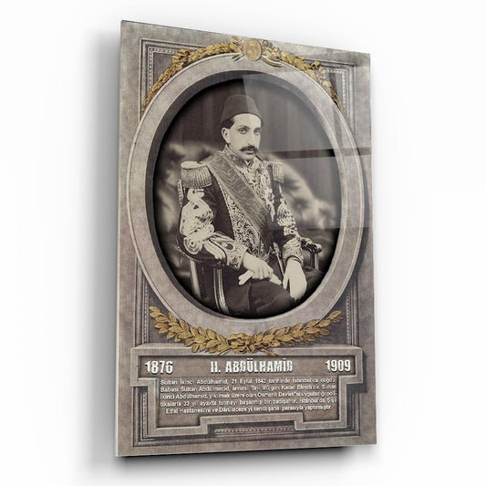 Osmanlı Padişahı 2. Abdülhamid Cam Tablo