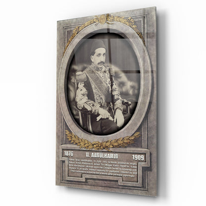 Osmanlı Padişahı 2. Abdülhamid Cam Tablo