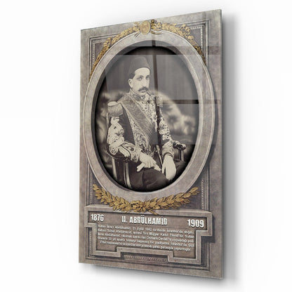 Osmanlı Padişahı 2. Abdülhamid Cam Tablo