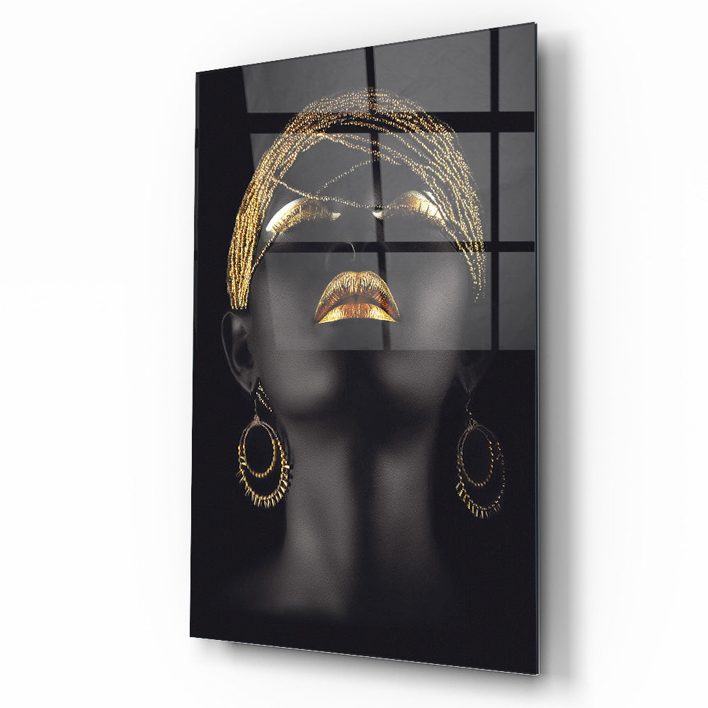 Afrikalı Kadın Model Cam Tablo