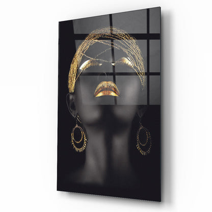 Afrikalı Kadın Model Cam Tablo