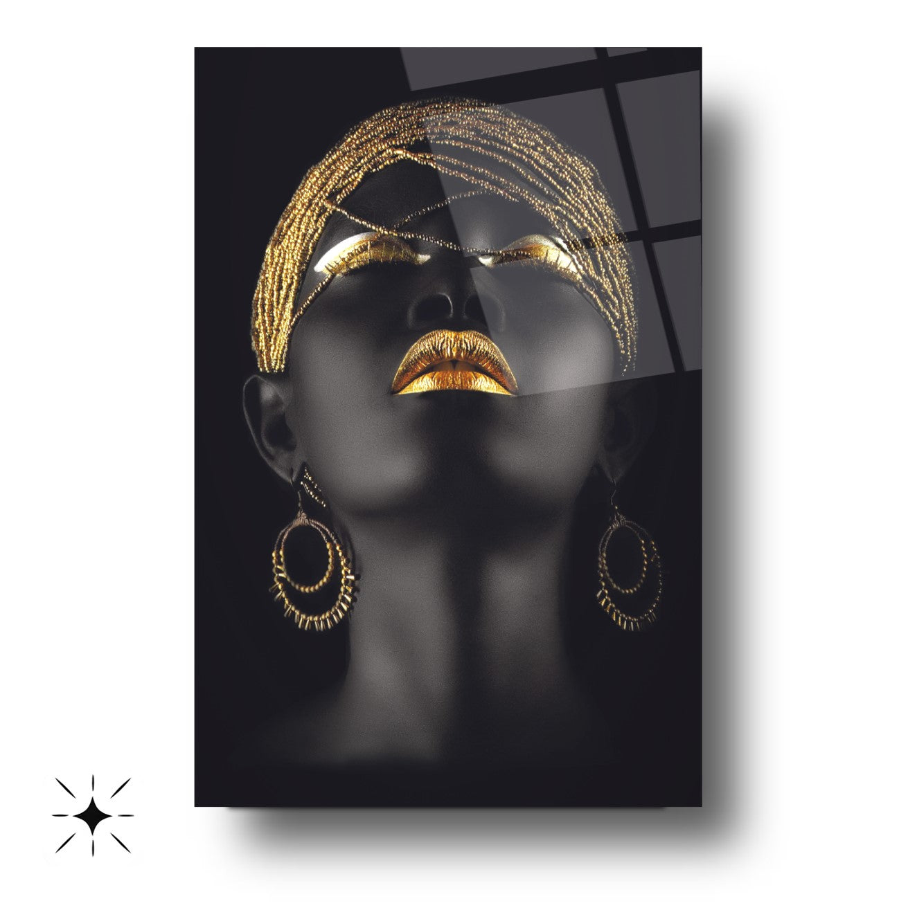 Afrikalı Kadın Model Cam Tablo