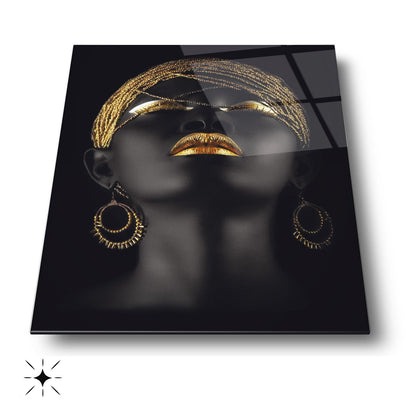 Afrikalı Kadın Model Cam Tablo