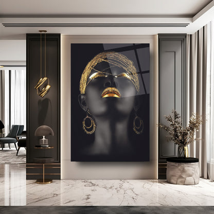 Afrikalı Kadın Model Cam Tablo