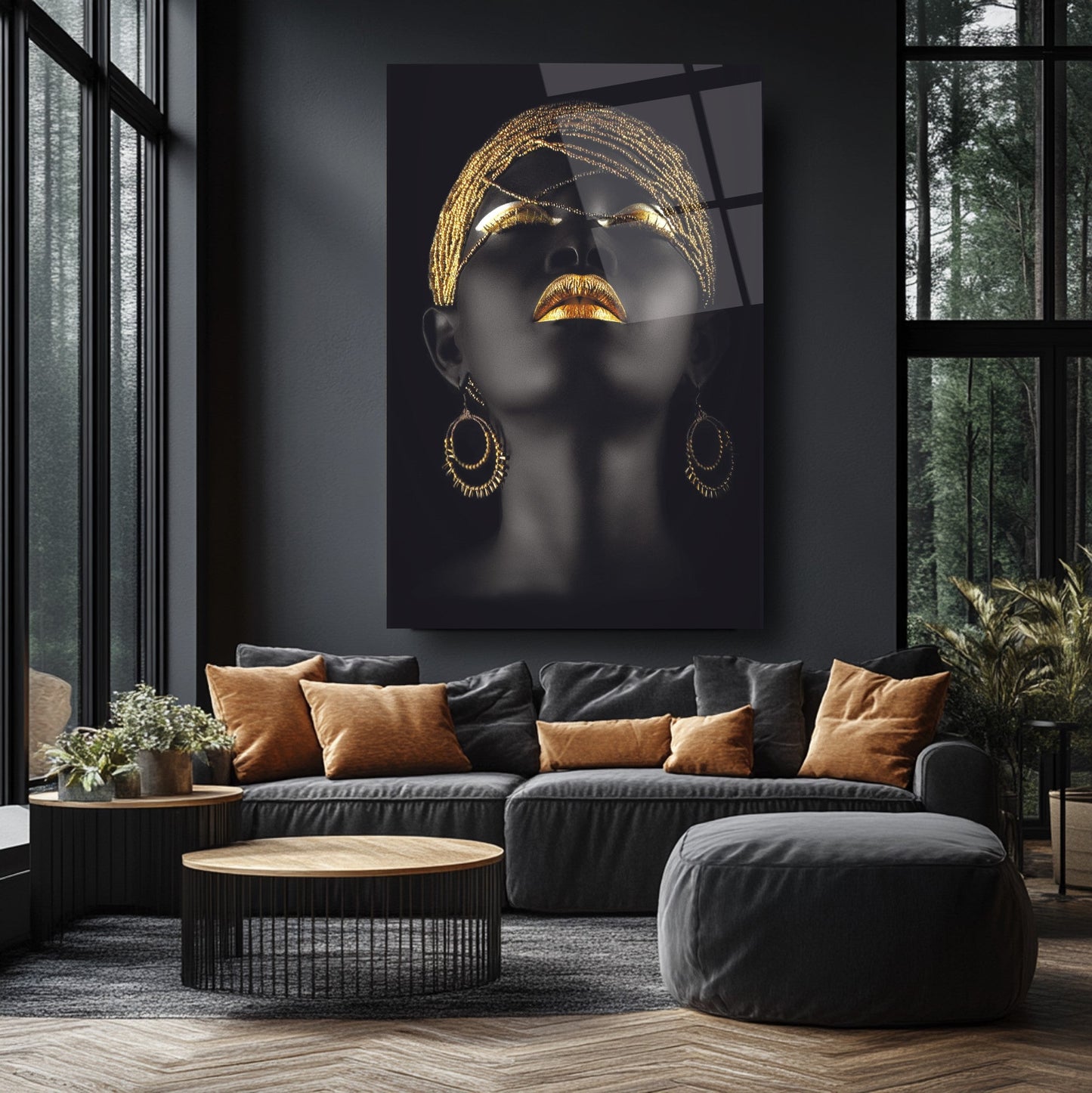 Afrikalı Kadın Model Cam Tablo