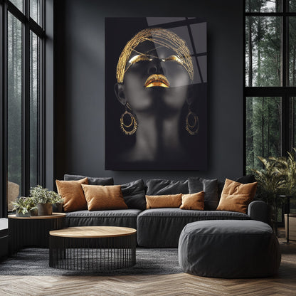 Afrikalı Kadın Model Cam Tablo