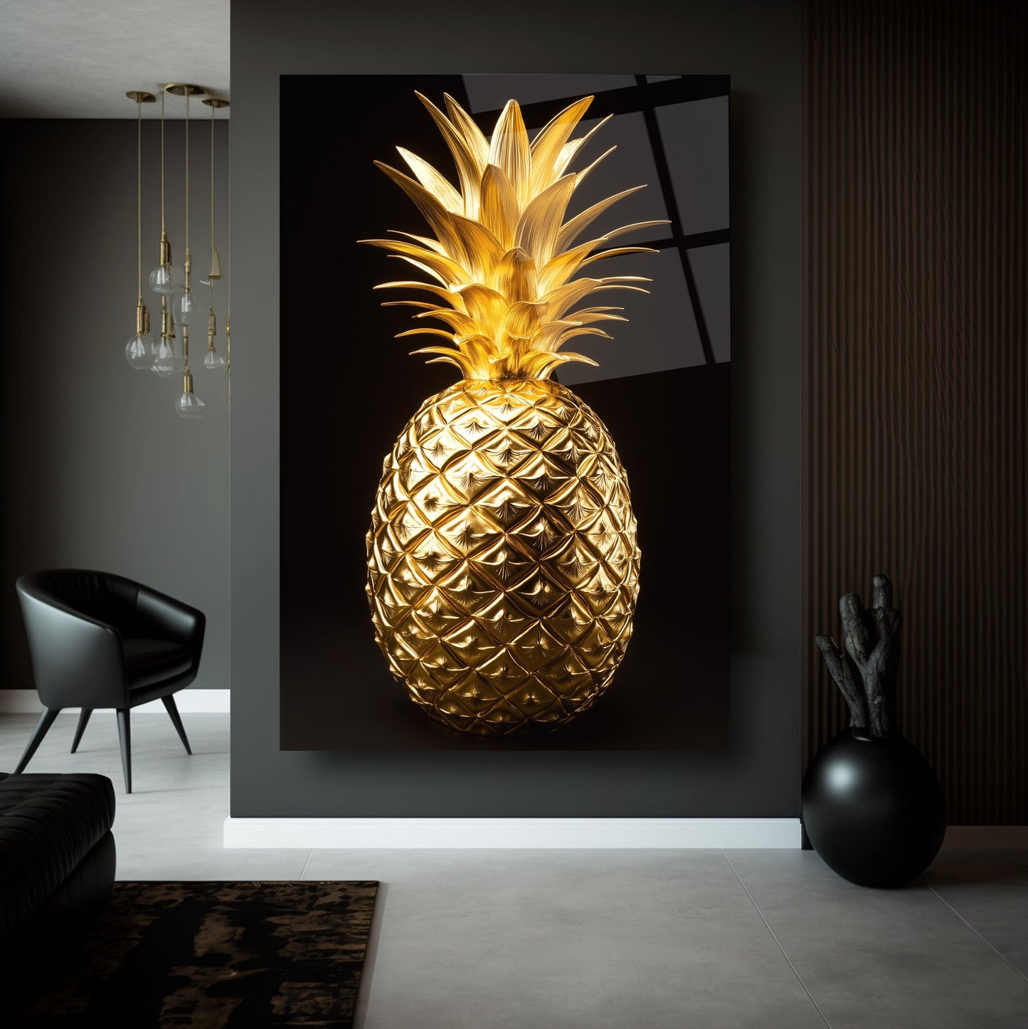 Gold Ananas Cam Tablo