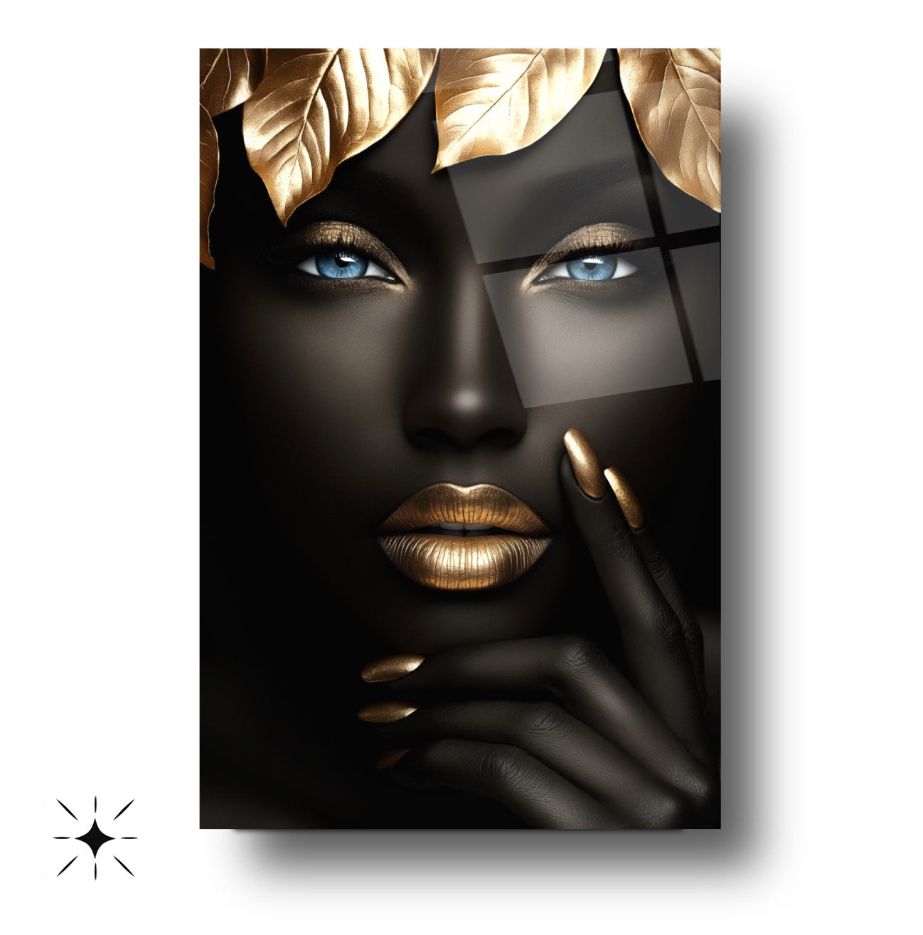 Afrikalı Siyahi Kadın Cam Tablo