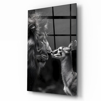 Aslan ve Ceylan Cam Tablo
