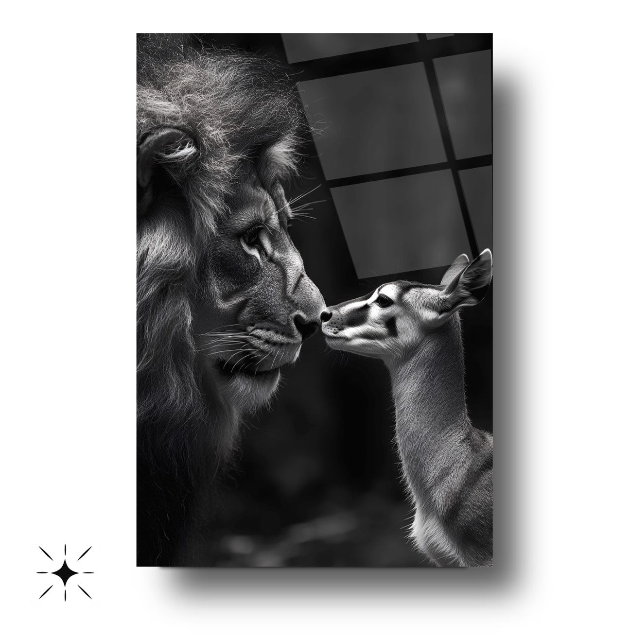 Aslan ve Ceylan Cam Tablo