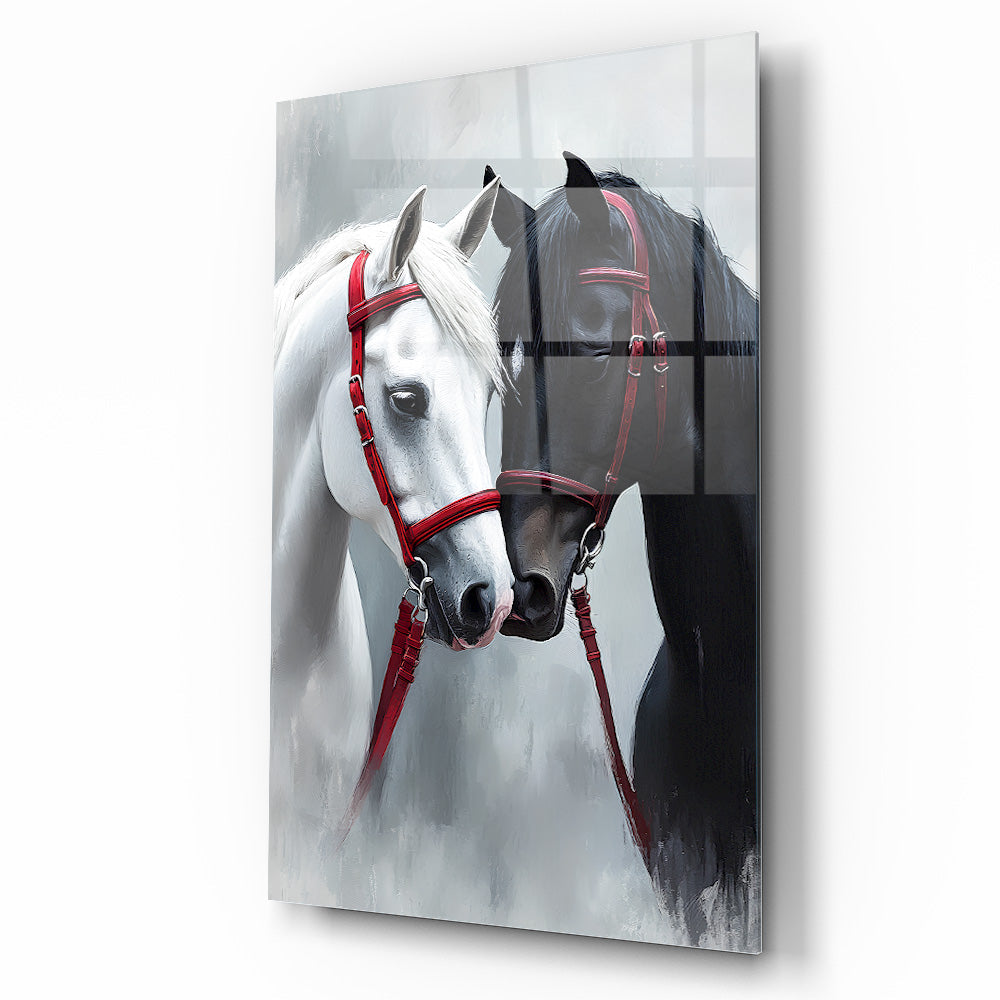 Siyah Beyaz At Cam Tablo