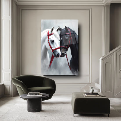 Siyah Beyaz At Cam Tablo