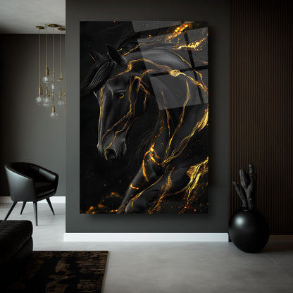 Siyah Gold At Cam Tablo