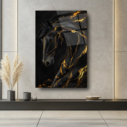 Siyah Gold At Cam Tablo