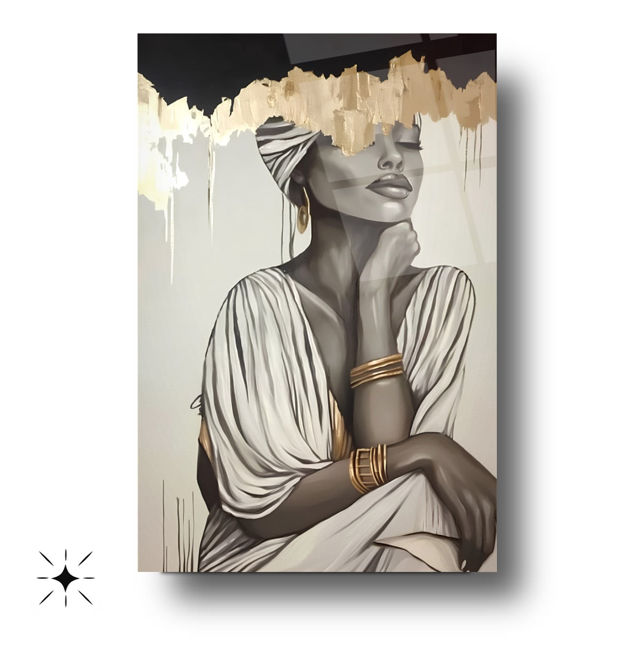 Gold Detay Kadın Model Cam Tablo