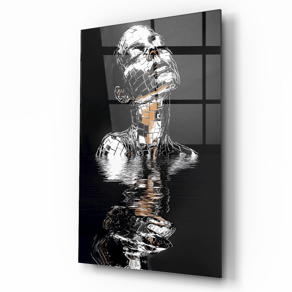 Gümüş Kadın Model Cam Tablo
