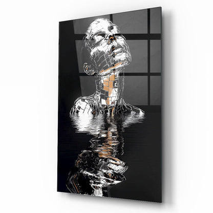 Gümüş Kadın Model Cam Tablo