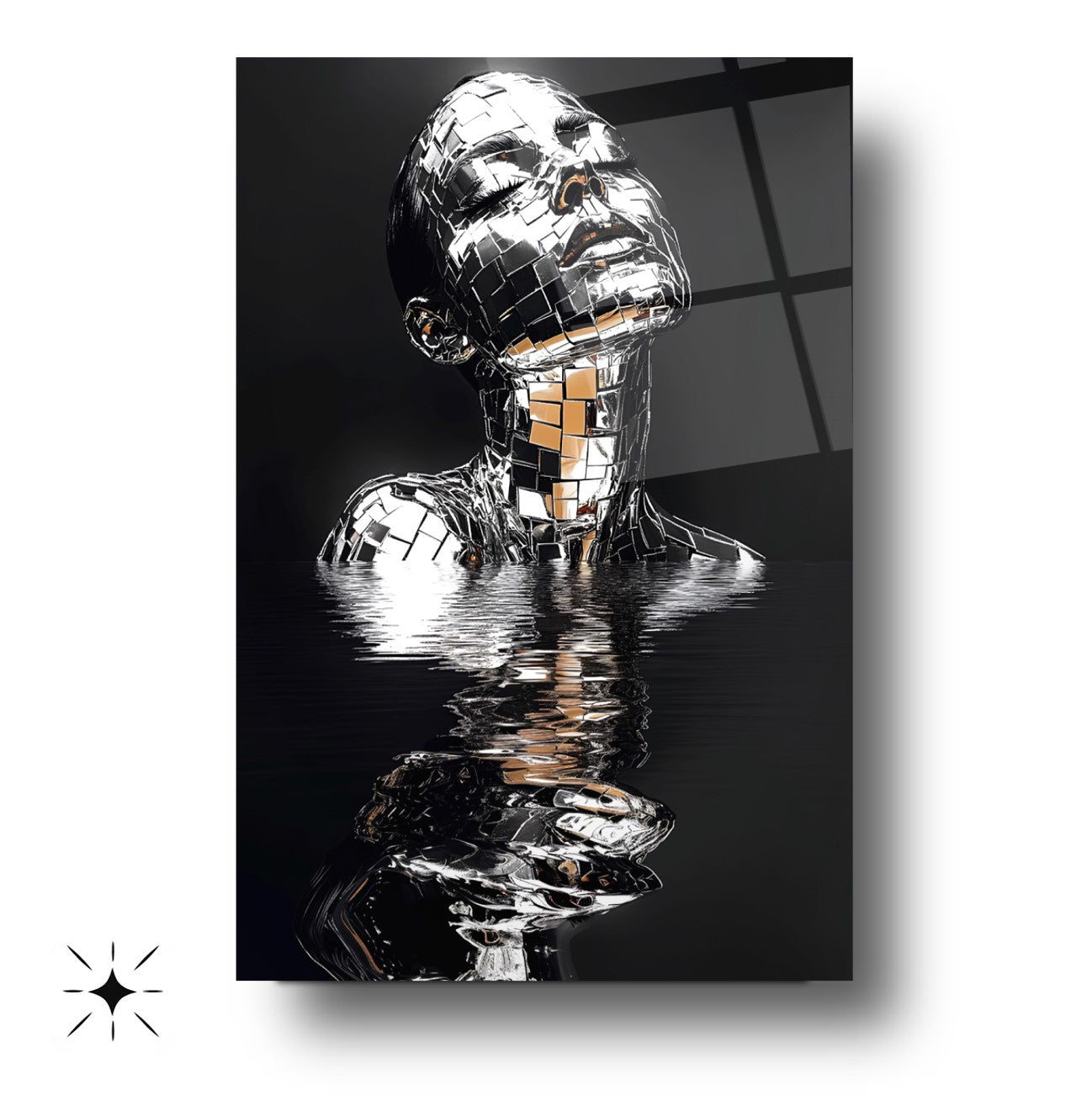 Gümüş Kadın Model Cam Tablo