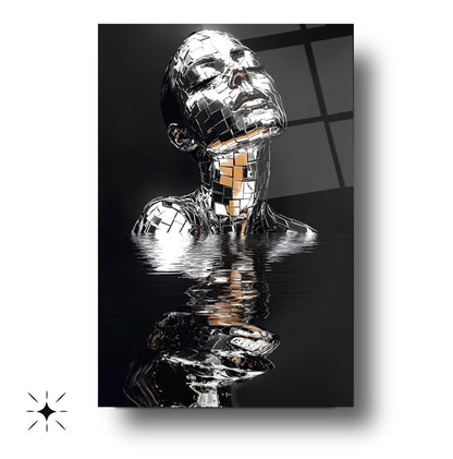 Gümüş Kadın Model Cam Tablo