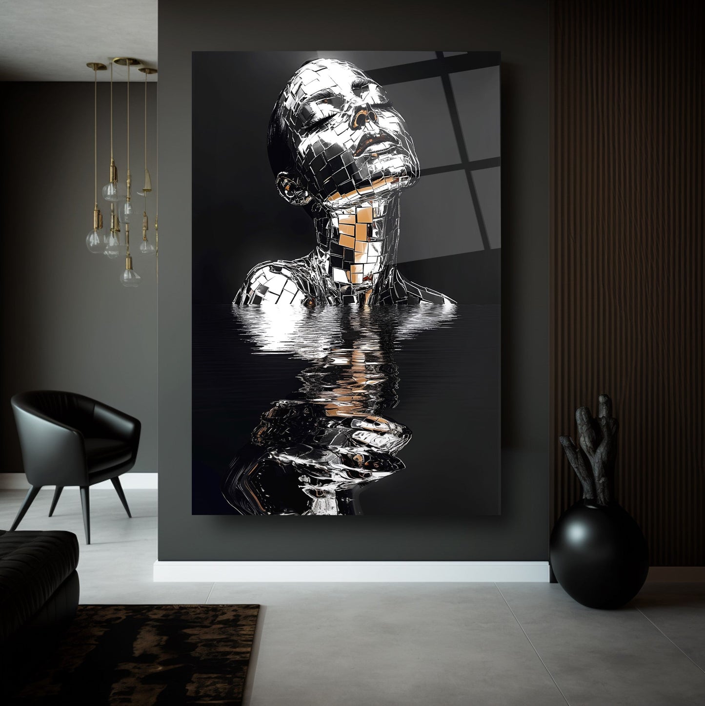 Gümüş Kadın Model Cam Tablo