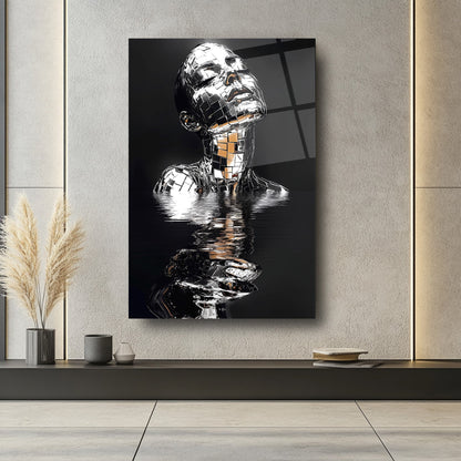 Gümüş Kadın Model Cam Tablo