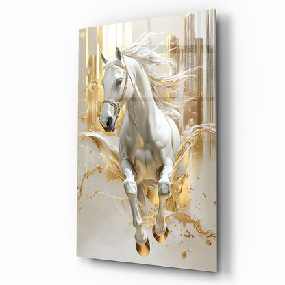 Gold Beyaz At Cam Tablo