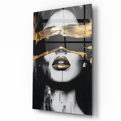 Gold Detay Kadın Model Cam Tablo