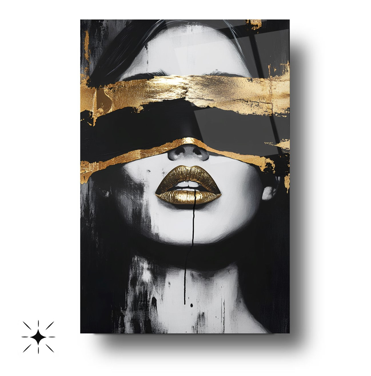 Gold Detay Kadın Model Cam Tablo