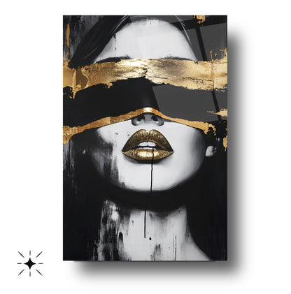 Gold Detay Kadın Model Cam Tablo