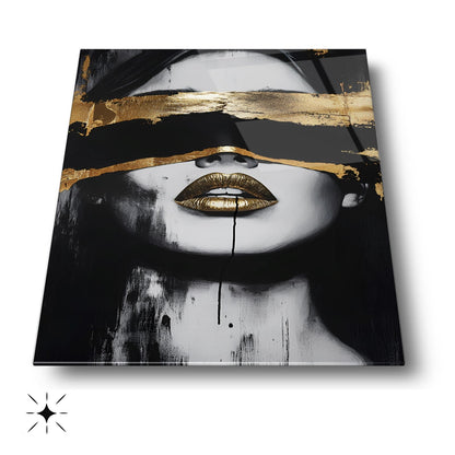 Gold Detay Kadın Model Cam Tablo