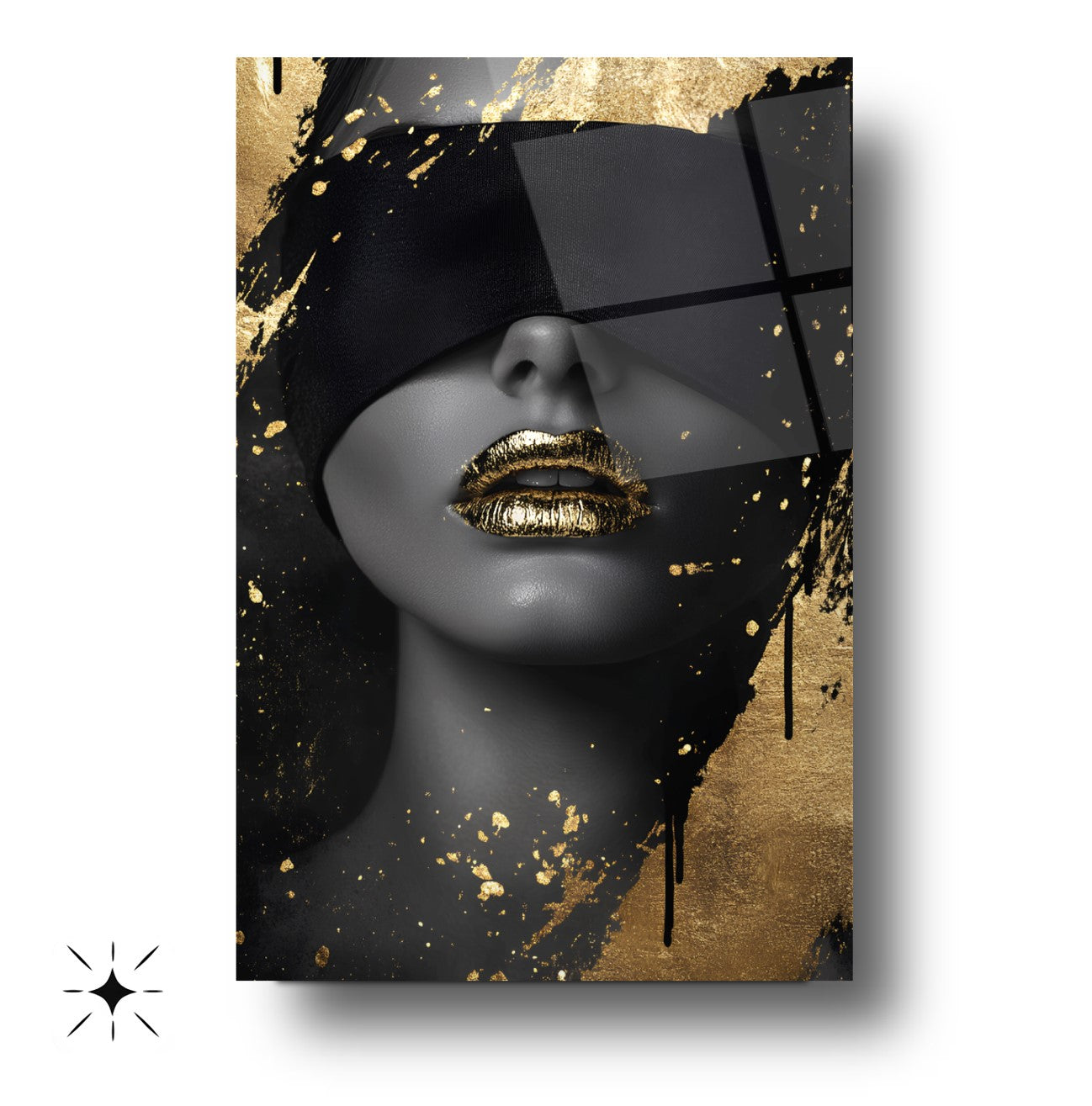 Gold Detay Kadın Model Cam Tablo