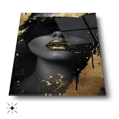 Gold Detay Kadın Model Cam Tablo