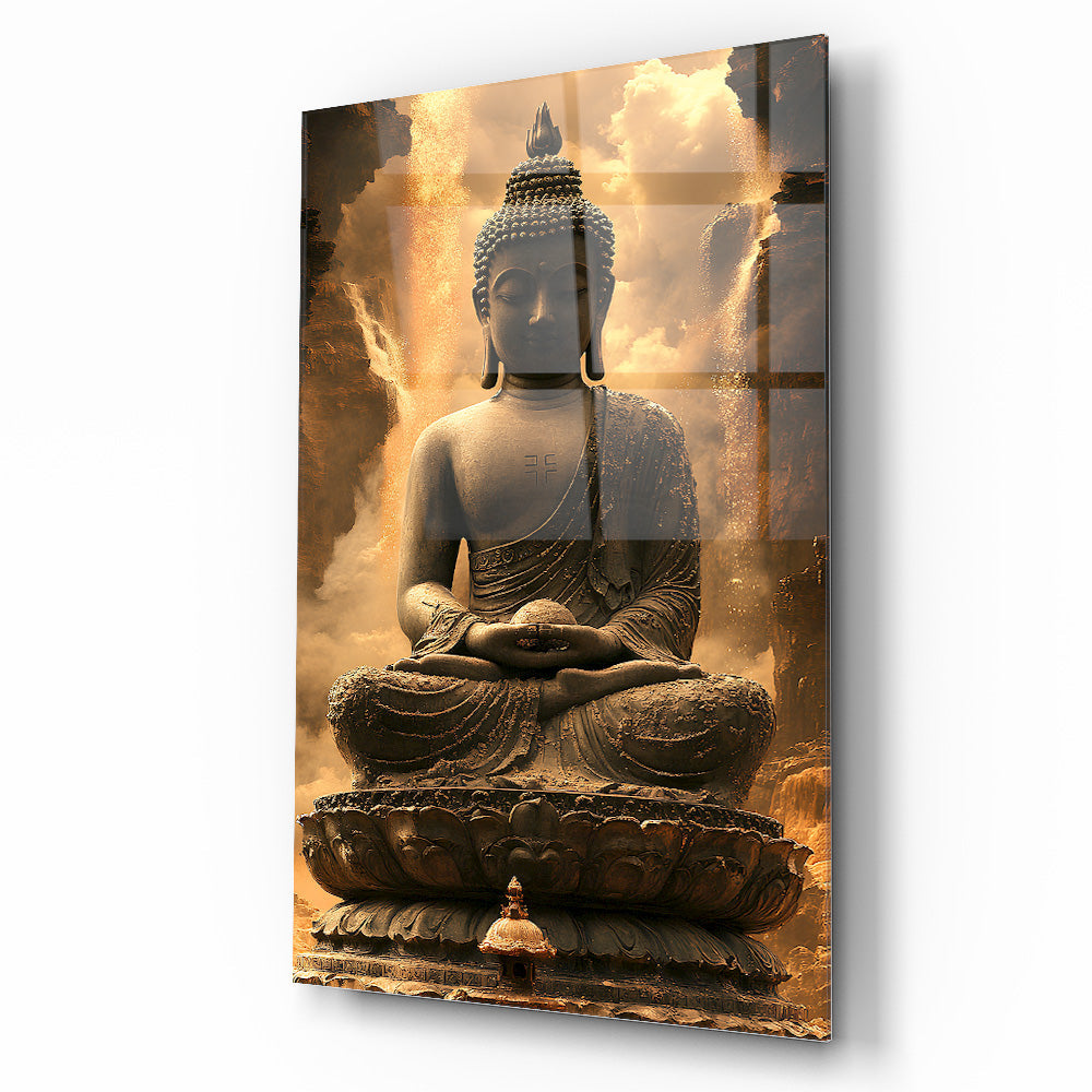 Buda Heykeli Cam Tablo